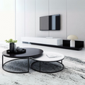 طقم غرفة معيشة أبيض وأسود - ٢٤٠ × ٤٠ × ٤٠ سم | SET16 